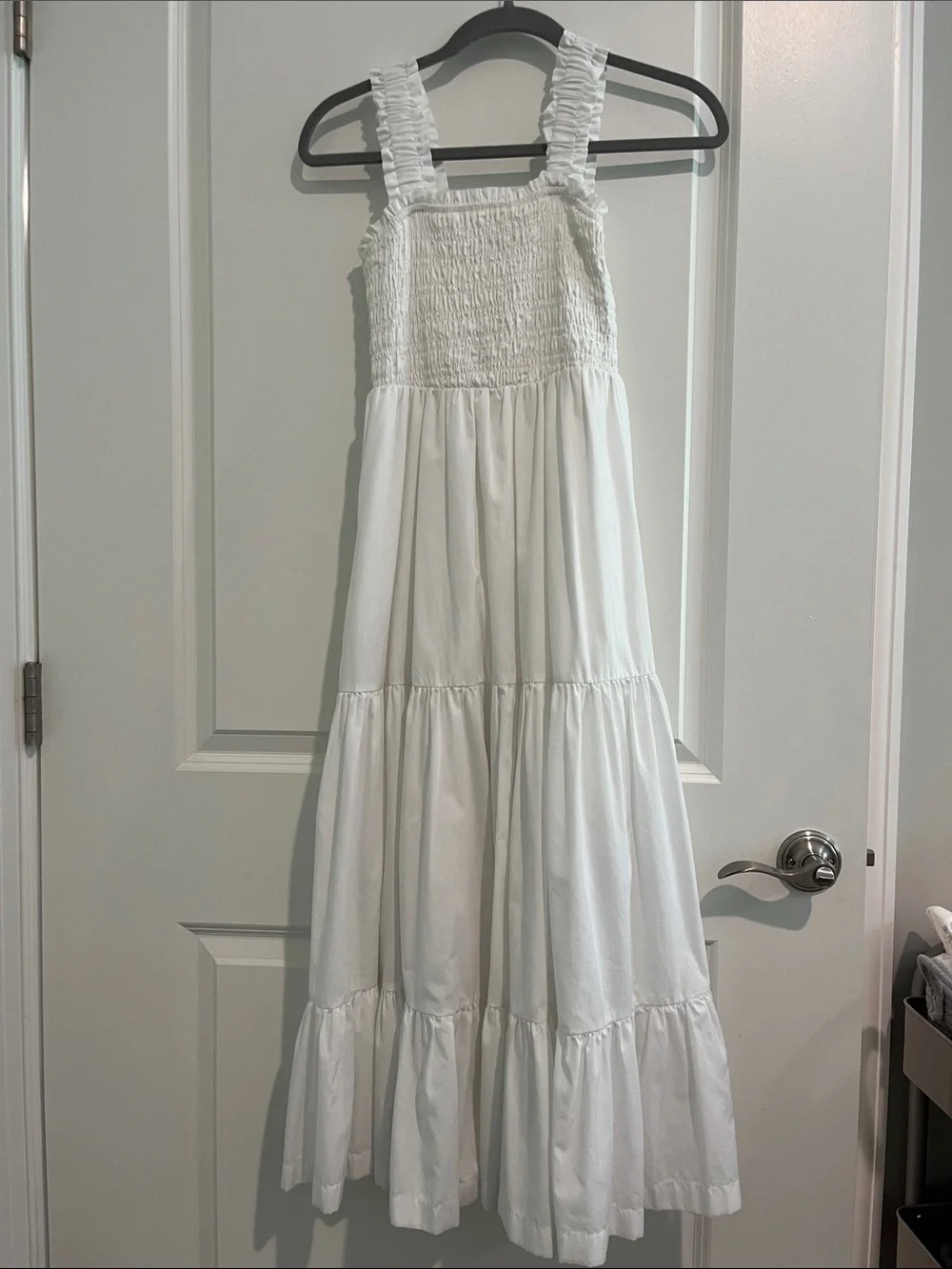Abercrombie & Fitch Cream Smocked Maxi Dress